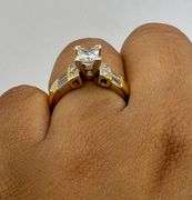 14K Two-Tone Gold Princess Cut Diamond Ring