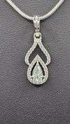 Sparkling 2 Ct VVs1 Lab Simulated Ice Mint Green Diamond Pendant w/chain
