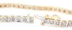 14kt Yellow gold 2.50ctw III set diamond tennis bracelet