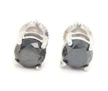 14kt White gold 1ctw black diamond stud earrings