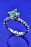 2.48 Ct VVs1 Rare Russian Color Change Lab Created Alexandrite Asscher Cut Ring