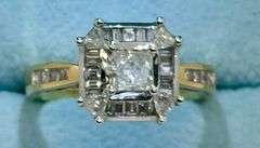 14K Two-Tone Gold Princess Cut Diamond Ring