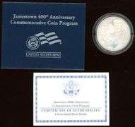 6 Different Commemorative Silver Dollars in Box w/Certificates