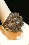 14 Kt Yellow Gold Plate Huge Majestic 21.5 Ctw Lab Simulated Diamond Ring