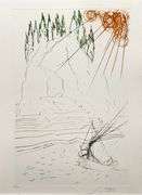 Rare Pencil Signed Dali Original Etching From The 'Tristan et Iseult' Suite