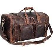 Full Grain Leather Duffel Bag Handmade in USA
