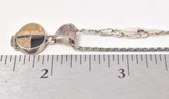 Multi-Gemstone Inlay Pendant Necklace in Sterling Silver