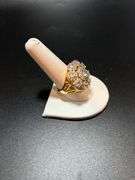 14 Kt Yellow Gold Plate Huge Majestic 21.5 Ctw Lab Simulated Diamond Ring