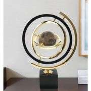 Black & Gold Metal Globe Abstract Art