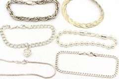 Group lot of 7 Vintage 925 sterling silver bracelets