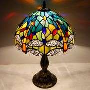 Tiffany Stained Glass Dragonfly Lamp
