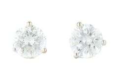 1.47ctw Round Diamond Solitaire Stud Earrings in 14K