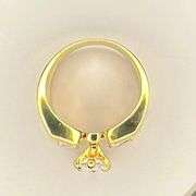 Ladies Sparkling 14 Kt Tri-Layered Yellow Gold Plated Rare 3.35 Ct Marquis Cut Lab Simulated Diamond