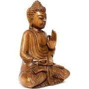 Hand-Carved Wooden Serene Buddha
