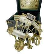 Solid Brass Nautical Sextant with Hardwood Box