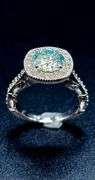 14 Kt White Gold Plated Sparkling 3.2 Ct White Ice  Blue Lab Simulated Diamond Ring