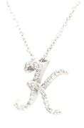14kt White gold 0.33ctw diamond K pendant on chain