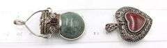 Big group lot of Vintage 925 sterling silver gemstone pendants