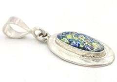 Vintage 925 sterling silver Mexico gemstone pendant