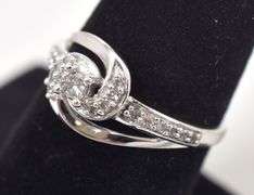 Shining 10K White Gold Diamond Ring