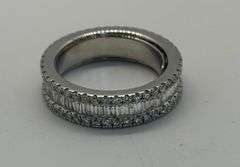 14K White Gold Baguette Cut Diamond Wedding Band