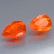 Vibrant top color 1.53ct bright orange Fire Opal pair