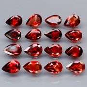 Premium 7.62ct pear cut cherry red Garnet set