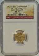Flawless 2011 $5 Gold Eagle. NGC MS70 EARLY RELEASES