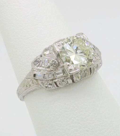 Vintage Platinum 1.83CTW Art Deco Diamond Ring