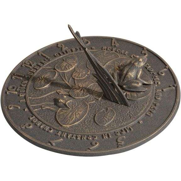 Frog Sundial in Bronze