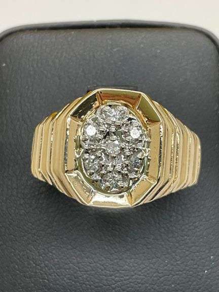 MEN'S 14K YELLOW GOLD DIAMOND RING
