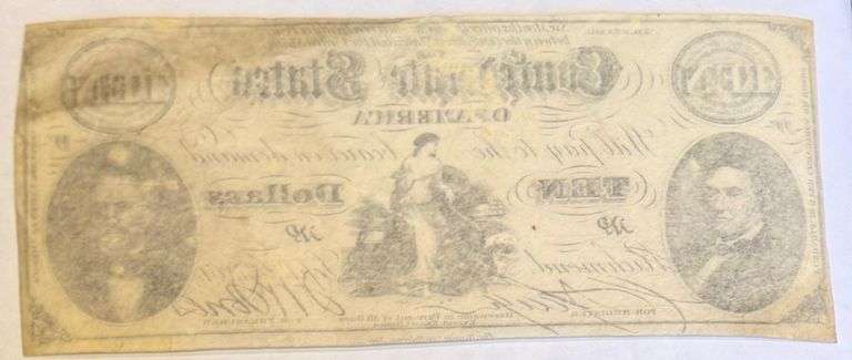 $10 Confederate Sept 1861 Counterfeit Note
