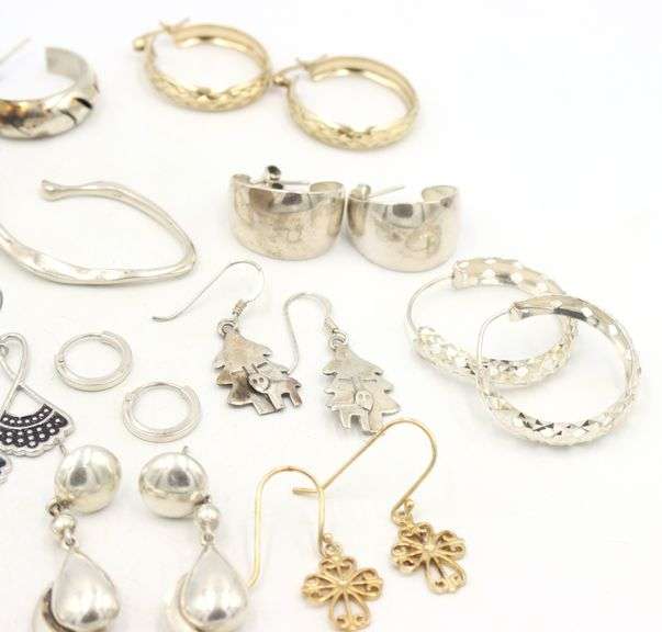 Group lot of Vintage 925 sterling silver earrings