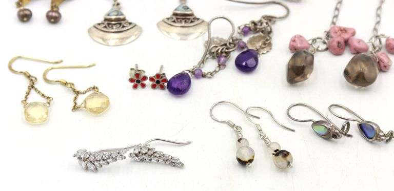 Group lot of vintage 925 sterling silver earrings