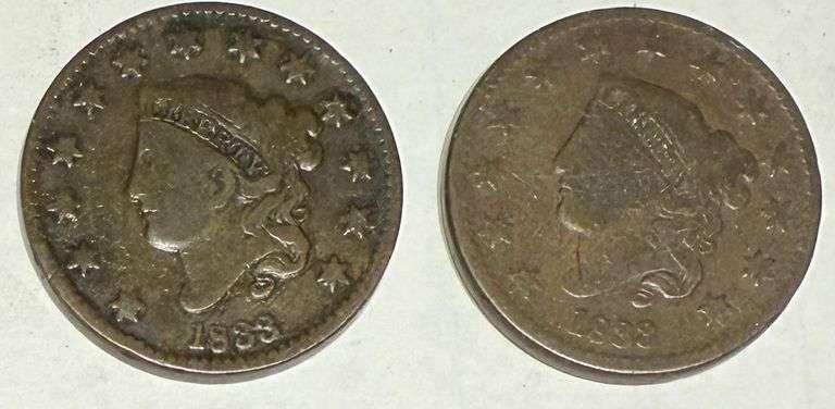 2 X 1833 Large Cents
