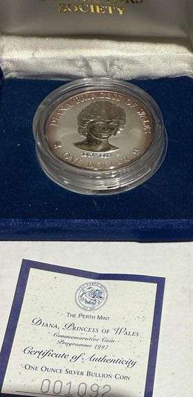 1997 Princess Diana Cook Islands $1 Bullion Coin