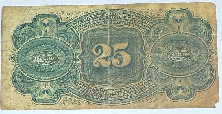 Fourth Series 25 Cent Fractional Currency Note.