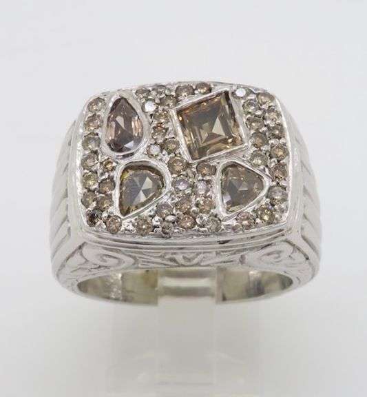 Custom Mixed Cut Chocolate Diamond Men's Ring