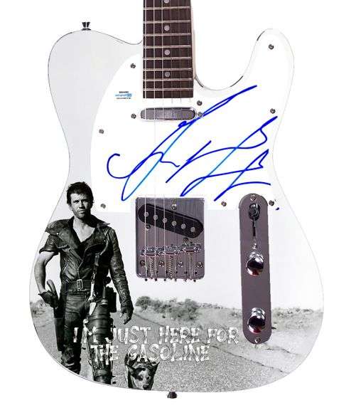 Mel Gibson Autographed Mad Max Custom Photo Guitar ACOA