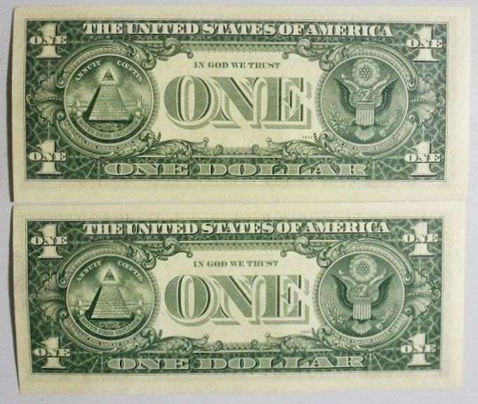 (2) Superb Crisp 1969C $1 Star Replacement Notes Chicago-Consecutive!