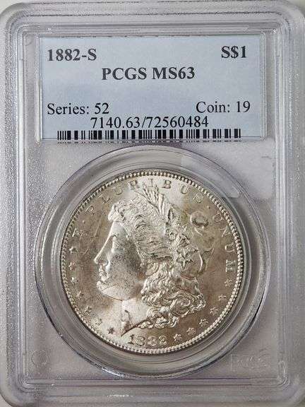 1882-S Morgan Silver Dollar, MS63 PCGS