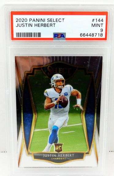Justin Herbert 2020 Panini Select Rookie Football Card, Mint 9