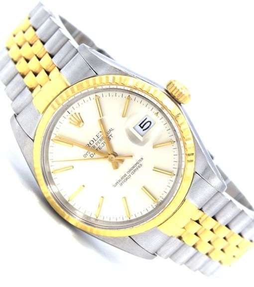 Rolex Datejust 36mm silver stick dial watch