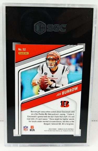 Joe Burrow 2023 Panini Elite Football Card, Graded 9.5 MT