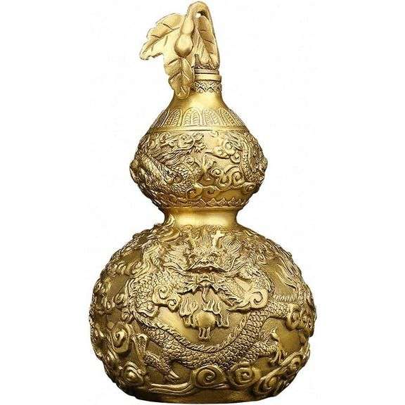 Feng Shui Brass Dragon Gourd for Good Luck