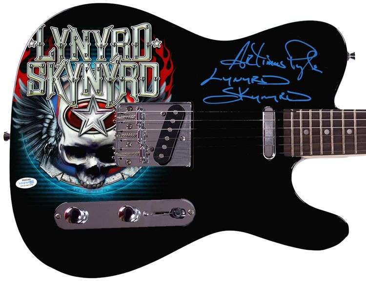 Lynyrd Skynyrd Artimus Pyle Autographed Photo Graphics Guitar Exact Proof ACOA