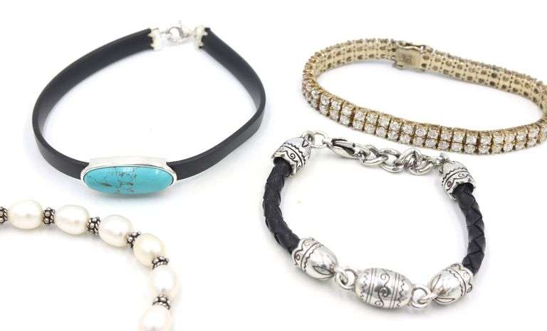 Group lot of 5 Vintage 925 sterling silver bracelets