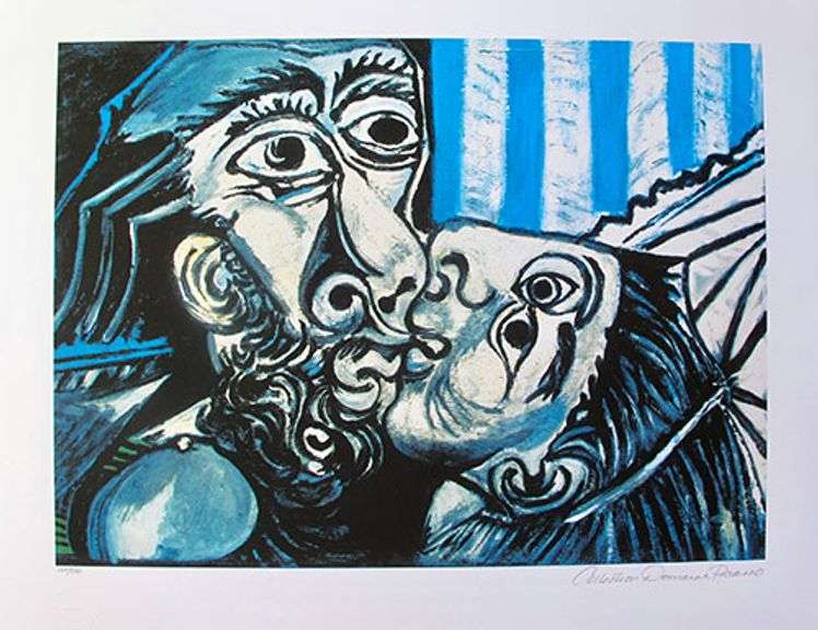 Pablo Picasso, The Kiss, Hand Signed by the Estate