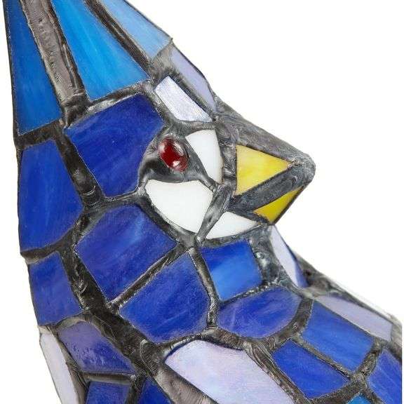 Tiffany Style Stained Glass Blue Bird Lamp