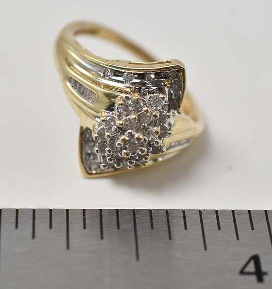 Amazing Diamond Cluster Ring in 10K Yellow Gold